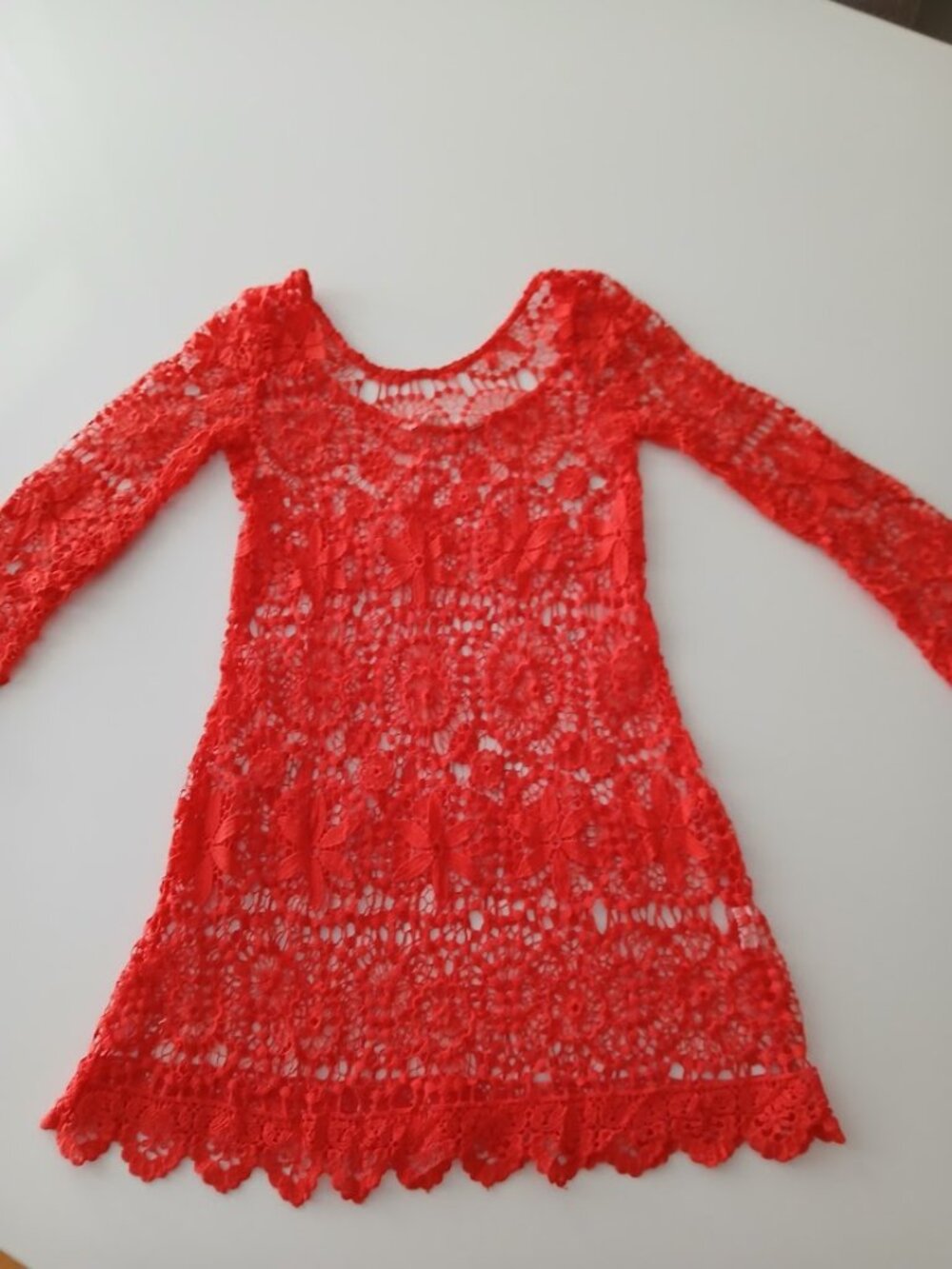 H&M Coachella Orange Macrame Beach Cover up/ Tunic - Small